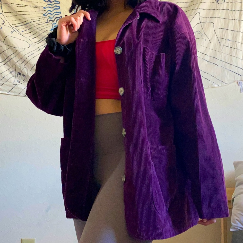 Purple oversized corduroy jacket